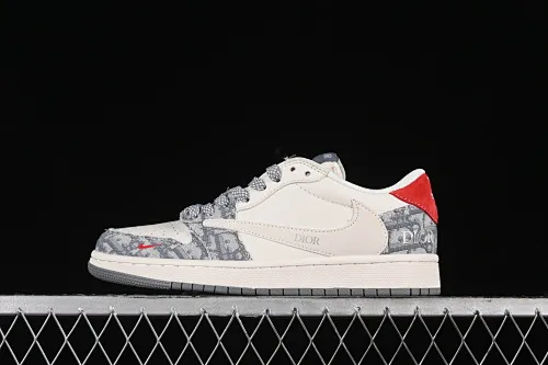 All categories Air Jordan Jordan series basketball shoes Air Jordan 1 Low high-end customized low-top sneakers Travis Scott x Fragment Design x Air Jordan 1 Low OG SP AJ1 Joe 1 Dior joint-beige and gray knitted low-top cultural casual sneakers XY2688-113